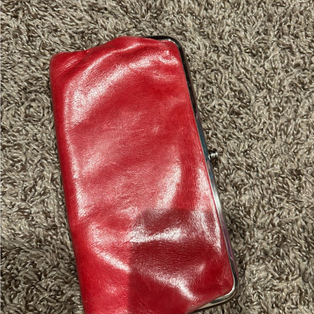 Elegant Red Leather Clutch